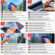 Folie Autoadezivă pentru Geamuri Auto, 5% VLT, Negru Foarte Închis, 300 x 50 cm, Folie Solară pentru Geamuri