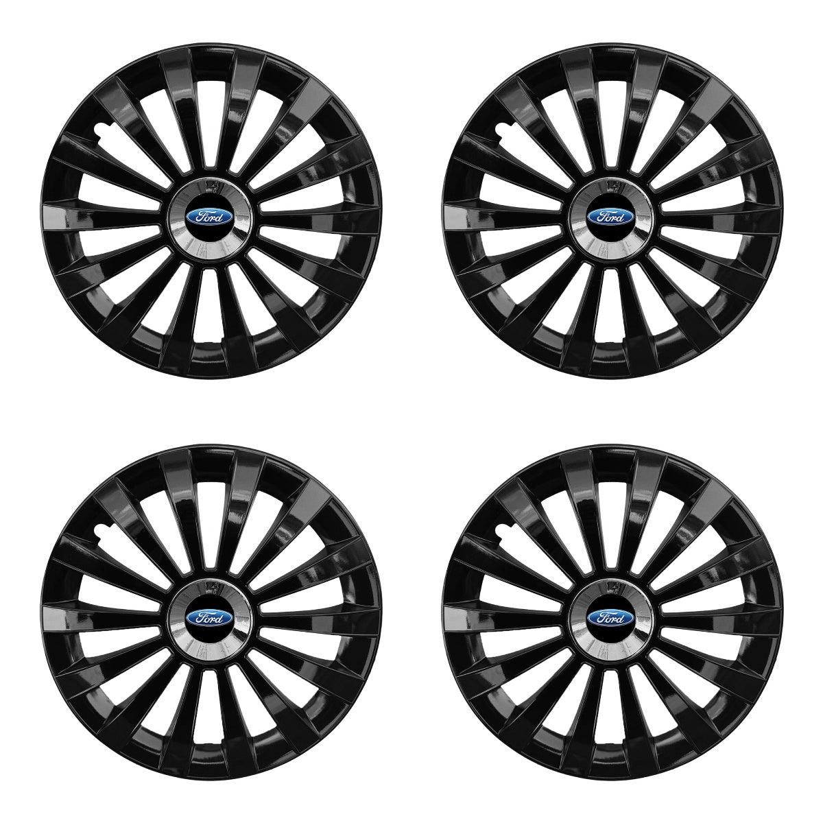 Set 4 capace 16 inch // MERIDIAN, compatibil cu gama auto FORD,negru