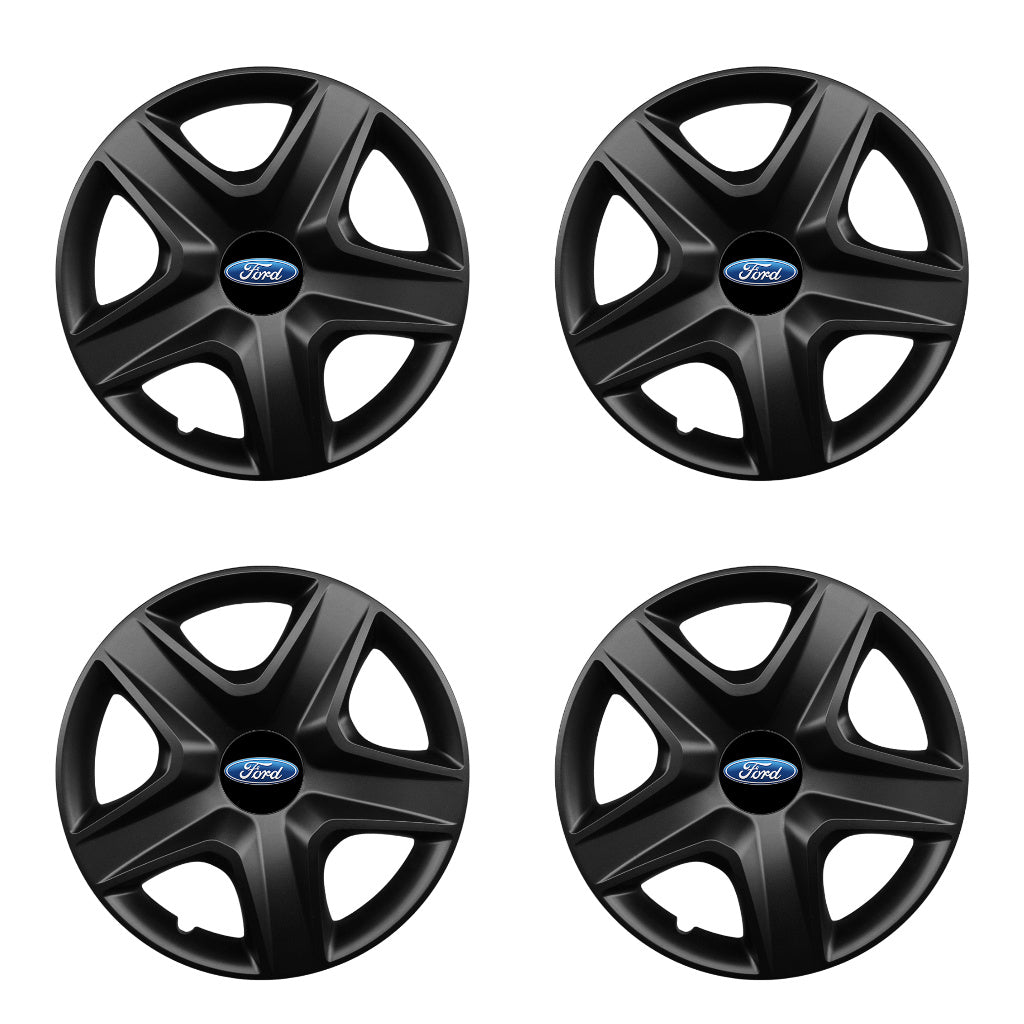Set 4 capace roti potrivite jantelor de 15 inch compatibile FORD, Model 340 Black