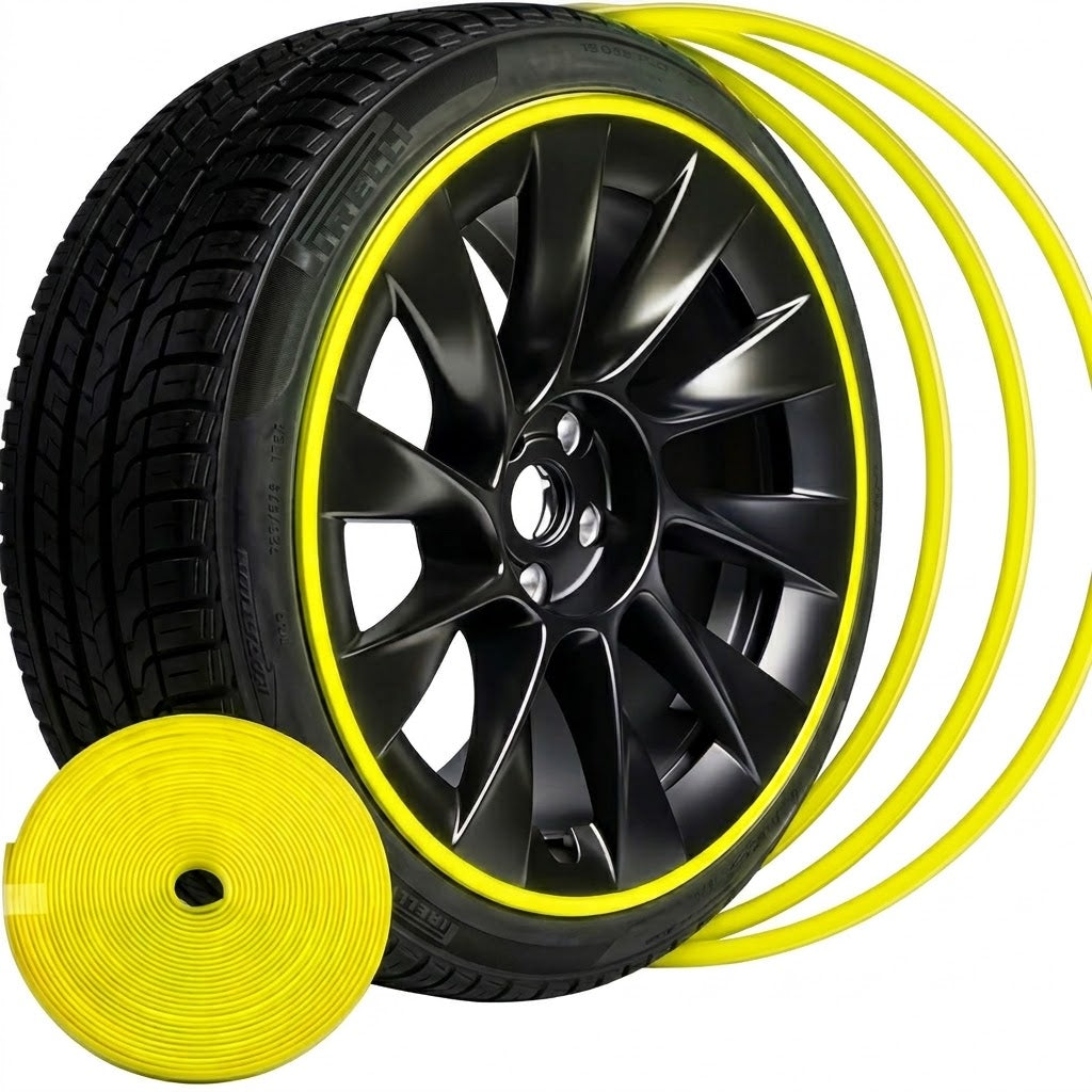 Banda de protectie pentru jante cu lipire dubla - 8m, culoare galben
