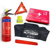 Kit Siguranta Auto cu Trusa de prim ajutor DIN 13164 + Stingator cu pulbre tip P1 + Triunghi reflectorizant +Vesta reflectorizanta + Geanta transport AutoSSF ®, valabilitate 5 ANI