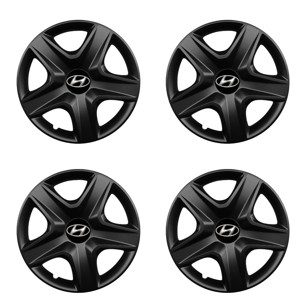 Set 4 capace roti potrivite jantelor de 15 inch compatibile HYUNDAI, Model 340 Black