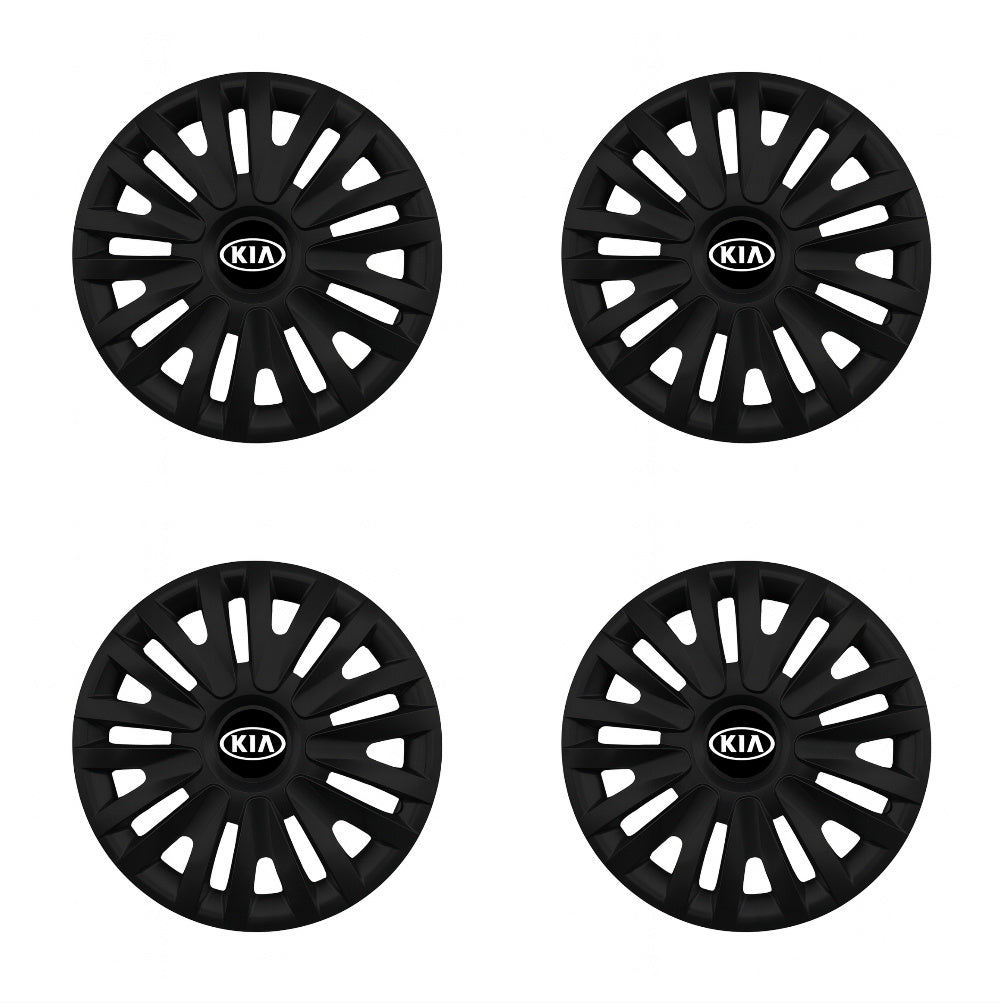 Set 4 capace roti potrivite jantelor de 16 inch compatibile KIA, Model 412 Black