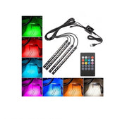 KIT Banda LED auto RGB, lumini ambientale, telecomanda, jocuri lumini