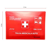 KIT DE SIGURANTA cu stingator tip spray 1000 ml ,trusa medicala compacta si vesta reflectorizanta