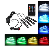 Kit iluminare pentru interiorul masinii cu LED si telecomanda