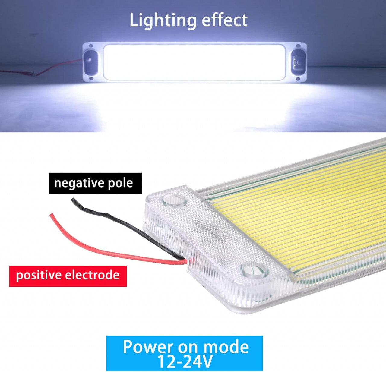 Lampa pentru interior 12/24V, AUTO/CASA cu LED cu buton ON/OFF /25X6X1cm 72SMD
