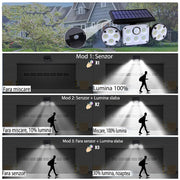 Lampa solara de perete MustWin, 1000 lm, LED, 112 leduri, 3 moduri, incarcare solara si senzor de miscare,
