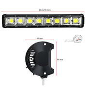 Led Bar COB AutoSSF ®, 5600lm, 45 cm / 18 inch, 216W, 8 chip-uri LED, 12V / 24V, Combo - Flood si Spot Beam, Suporti Prindere Inclusi, utilizare la offroad, camioane, utilaje, barci
