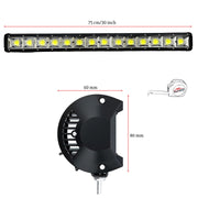Led Bar COB AutoSSF ®, 9800lm, 75 cm / 30 inch, 378W, 8 chip-uri LED, 12V / 24V, Combo - Flood si Spot Beam, Suporti Prindere Inclusi, utilizare la offroad, camioane, utilaje, barci