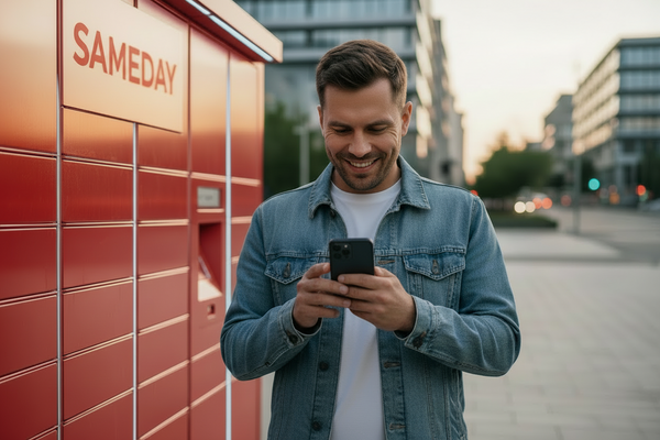 make on easybox logo SAMEDAY with red text