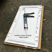 Masuta rulota, autorulota, caravan, AutoSSF® Smart Clip – Pliabilă, fără găurire, mereu pregătită, 80x45 cm, alb