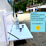 Masuta rulota, autorulota, caravan, AutoSSF® Smart Clip – Pliabilă, fără găurire, mereu pregătită, 80x45 cm, alb