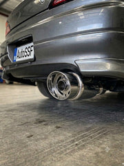 Tobă Sport Universală Auto & Moto cu Silencer Reglabil, Full Chrome – Slash Cut, AutoSSF