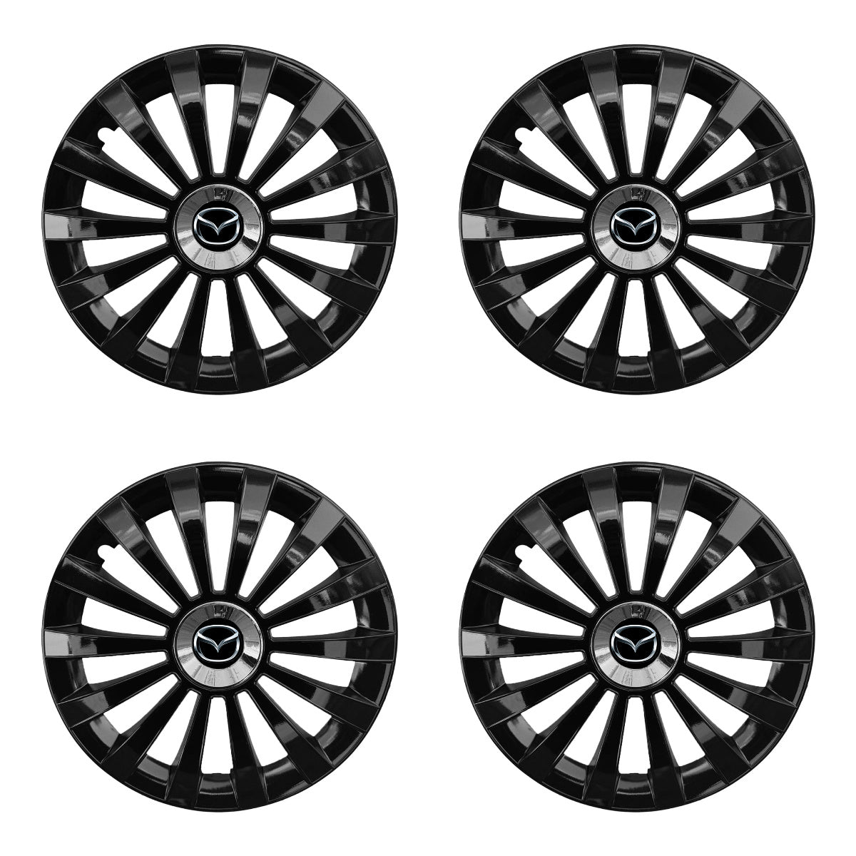 Set 4 capace 15 inch // MERIDIAN, compatibil cu gama auto MAZDA,negru