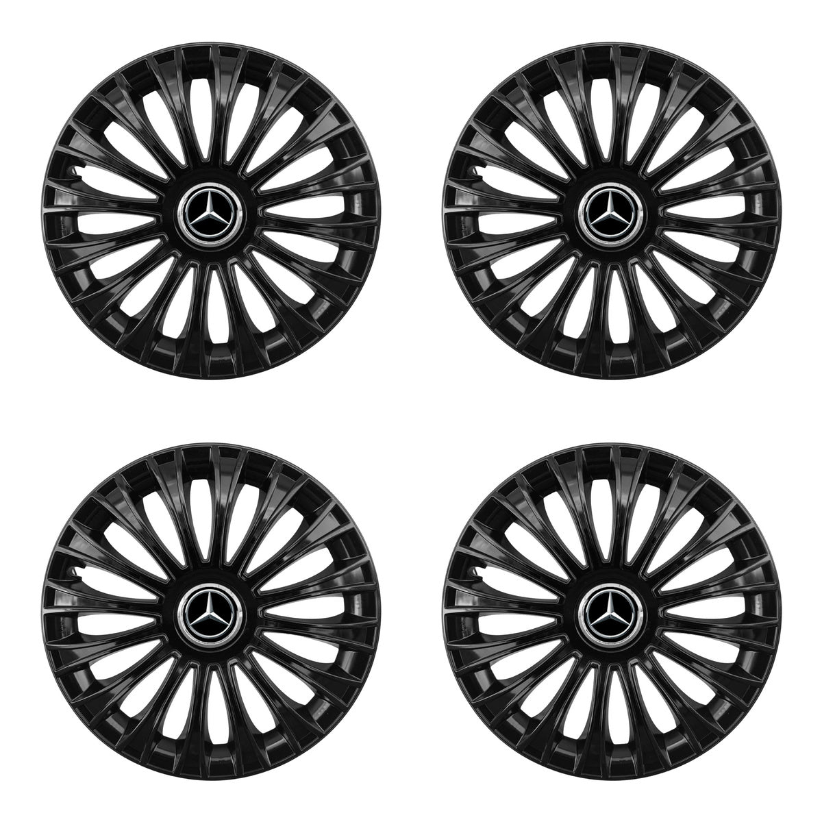 Set 4 capace 16 inch // DINO, compatibil cu gama auto MERCEDES,negru