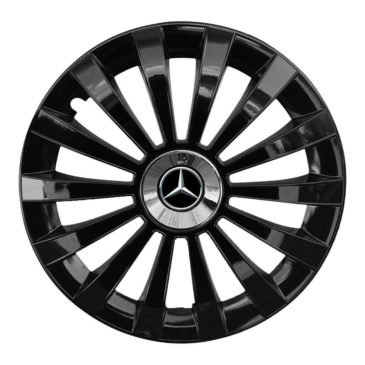 Set 4 capace 16 inch // MERIDIAN, compatibil cu gama auto MERCEDES,negru