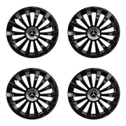 Set 4 capace 16 inch // MERIDIAN, compatibil cu gama auto MERCEDES,negru