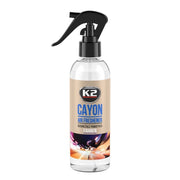 Odorizant auto premium K2 CAYON aroma FAHREN CITY STYLE, cu pulverizator, 250ml, 700 aplicari