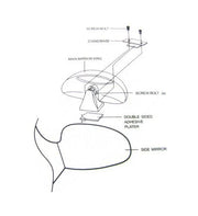 Oglinda Suplimentara din Plastic Negru pentru Scoala de Soferi / Instructor - Dimensiuni: 15 x 7.5