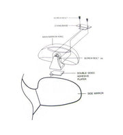 Oglinda Suplimentara din Plastic Negru pentru Scoala de Soferi / Instructor - Dimensiuni: 15 x 7.5
