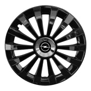 Set 4 capace 16 inch // MERIDIAN, compatibil cu gama auto OPEL,negru