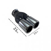 Ornament toba cu 2 iesiri de evacuare Cromat , Lungime 21,5 cm