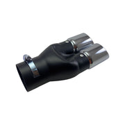 Ornament toba cu 2 iesiri de evacuare Cromat , Lungime 21,5 cm