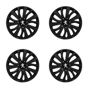 Set 4 capace roti potrivite jantelor de 15 inch compatibile PEUGEOT, Model - 345 Black Edition