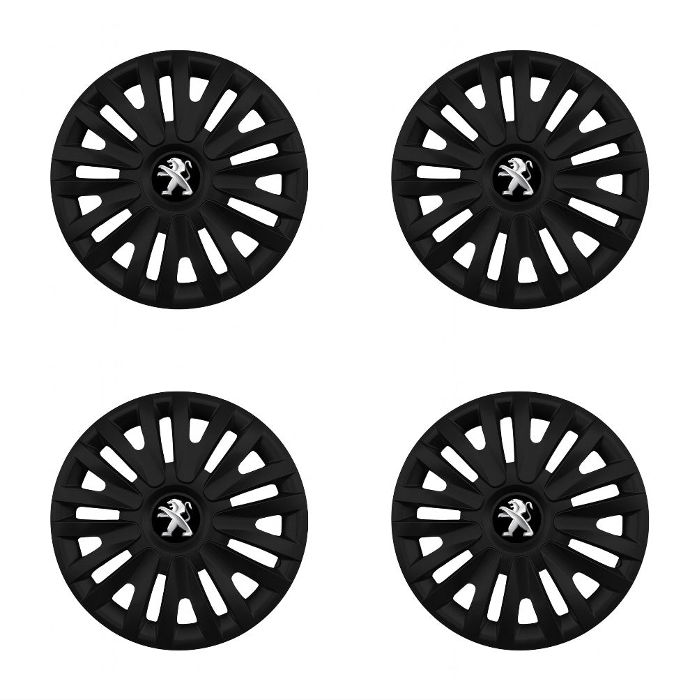 Set 4 capace roti potrivite jantelor de 16 inch compatibile PEUGEOT, Model 412 Black