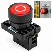 Buton Comandă STOP Industrial, Roșu, cu Revenire Automată, Contact 1NC, 400V/10A, LAY5, Breckner Germany