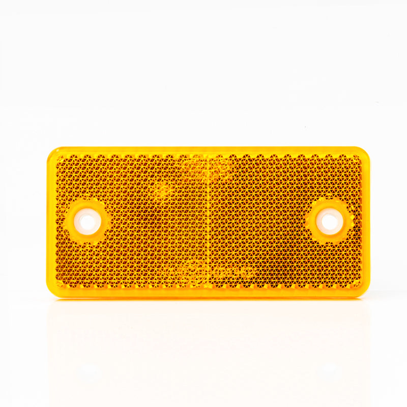 Catadioptru / Reflector galben cu orificiu de montare, 9 x 4cm