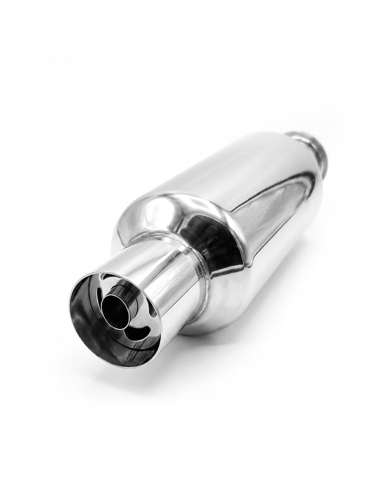 Tobă Sport Universală Auto & Moto, Full Chrome – Slash Cut, Silencer Reglabil, AutoSSF