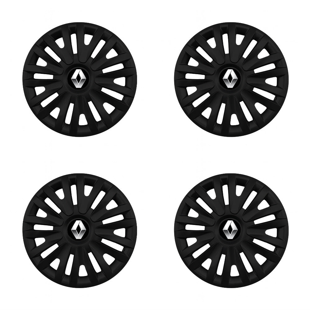 Set 4 capace roti potrivite jantelor de 15 inch compatibile RENAULT, Model - 313 Black