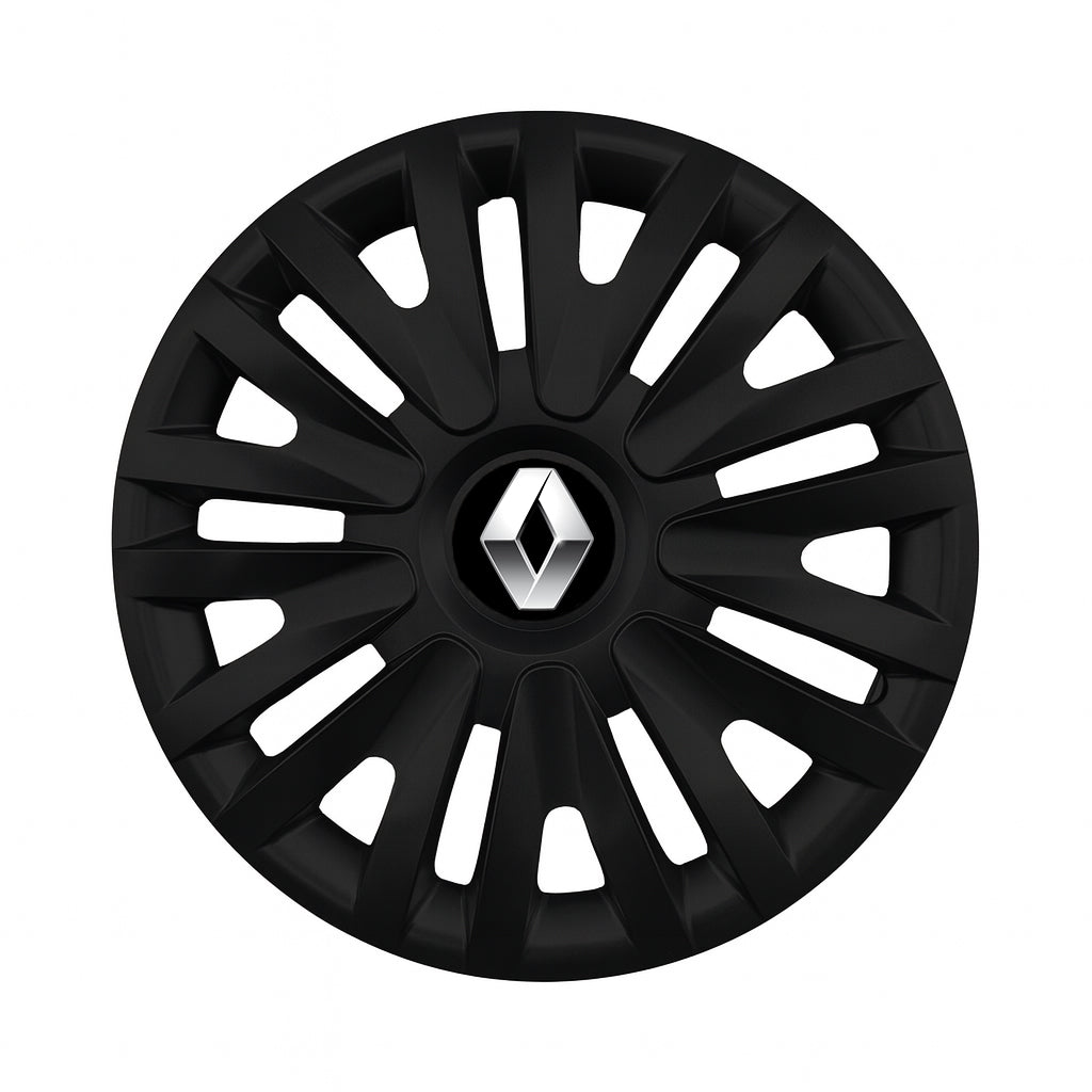 Set 4 capace roti potrivite jantelor de 15 inch compatibile RENAULT, Model - 313 Black