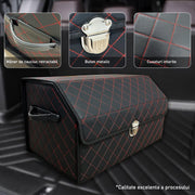 Organizator portbagaj auto Premium AutoSSF®️, Multifunctional, Pliabil, Rezistent, Manere Laterale, Prindere cu catarame, 2 compartimente mari, 53x31x30 cm, Rosu Negru