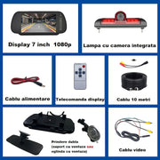 SET Camera marsarier integrata in lampa spate cu Monitor 7 inch tip Oglinda retrovizoare AHD 1080p AutoSSF ® compatibil Fiat Ducato / Peugeot Boxer / Citroën Jumper (2007-2018)