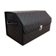 Organizator portbagaj auto Premium AutoSSF®️, Multifunctional, Pliabil, Rezistent, Manere Laterale, Prindere cu catarame, 2 compartimente mari, 53x31x30 cm, Rosu Negru