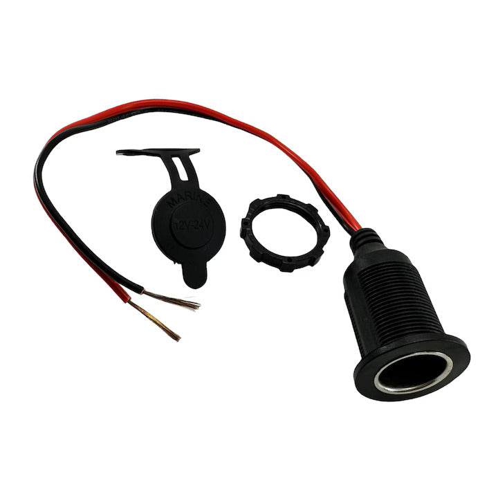 Priza bricheta auto tip mama, AutoSSF ®, incorporabila, compatibila 12V-24V, cu cablu si capac protectie, 120w, negru