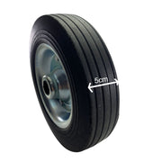 Roata de cauciuc 200X50mm cu janta metalica pentru roata de sprijin remorca prindere pe ax fi20mm