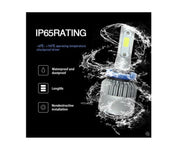 Set 2 becuri auto led c6 h7 6500K pentru faza scurta