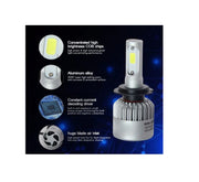 Set 2 becuri auto led c6 h7 6500K pentru faza scurta