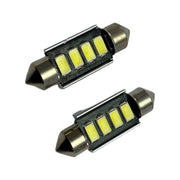 Set 2 becuri LED auto C5W sofit UltraBright pentru bec numar, plafoniere, portbagaj, lumina alba 6000k,4 LEDURI