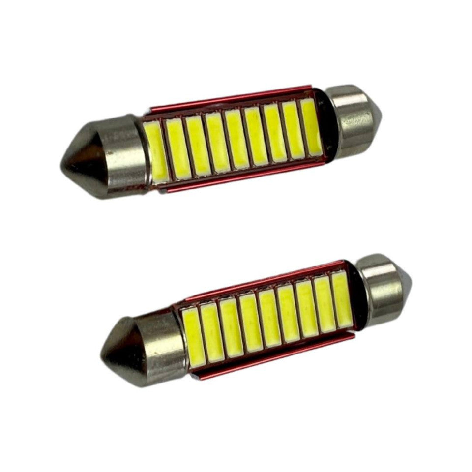 Set 2 becuri LED auto C5W sofit UltraBright pentru bec numar, plafoniere, portbagaj, lumina alba 6000k,9 SMD , CANBUS