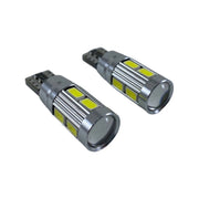 Set 2 becuri LED auto T10 W5W UltraBright pentru pozitie, plafoniere, portbagaj, lumina alba 6000k,10 LEDURI,CANBUS