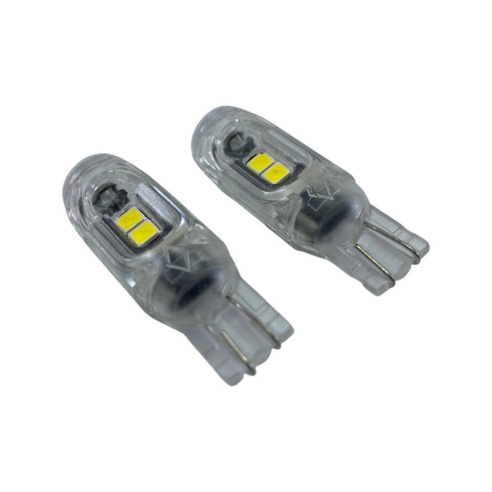 Set 2 becuri LED auto T10 W5W UltraBright pentru pozitie, plafoniere, portbagaj, lumina alba 6000k,5 SMD ,CANBUS