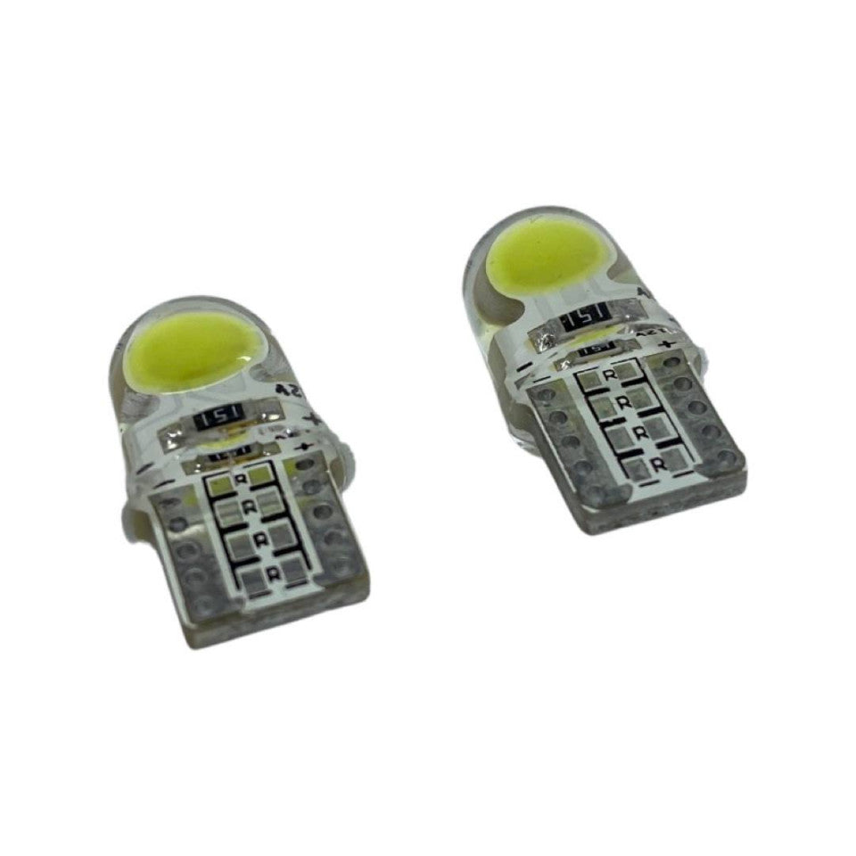 Set 2 becuri LED auto T10 W5W UltraBright pentru pozitie, plafoniere, portbagaj, lumina alba 6000k,SILICON ,CANBUS