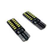 Set 2 becuri LED auto T10 W5W UltraBright pentru pozitie, plafoniere, portbagaj, lumina alba 6000k,12 SMD ,CANBUS