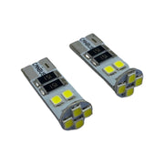 Set 2 becuri LED auto T10 W5W UltraBright pentru pozitie, plafoniere, portbagaj, lumina alba 6000k,8 SMD ,CANBUS