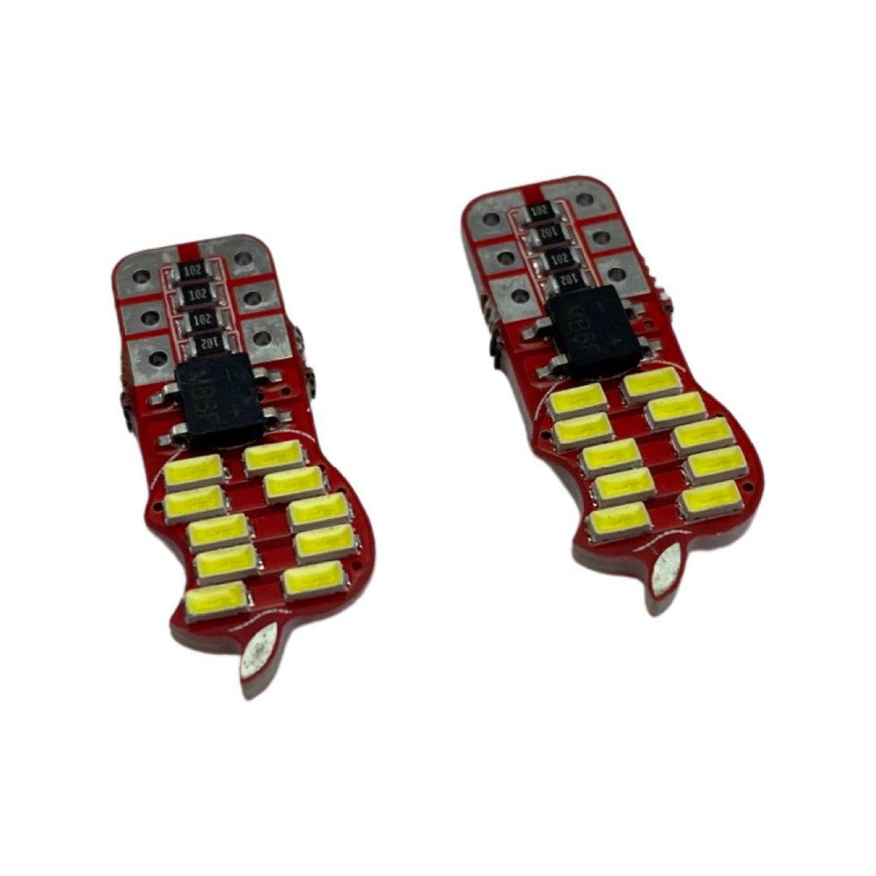 Set 2 becuri LED auto T10 W5W UltraBright pentru pozitie, plafoniere, portbagaj, lumina alba 6000k